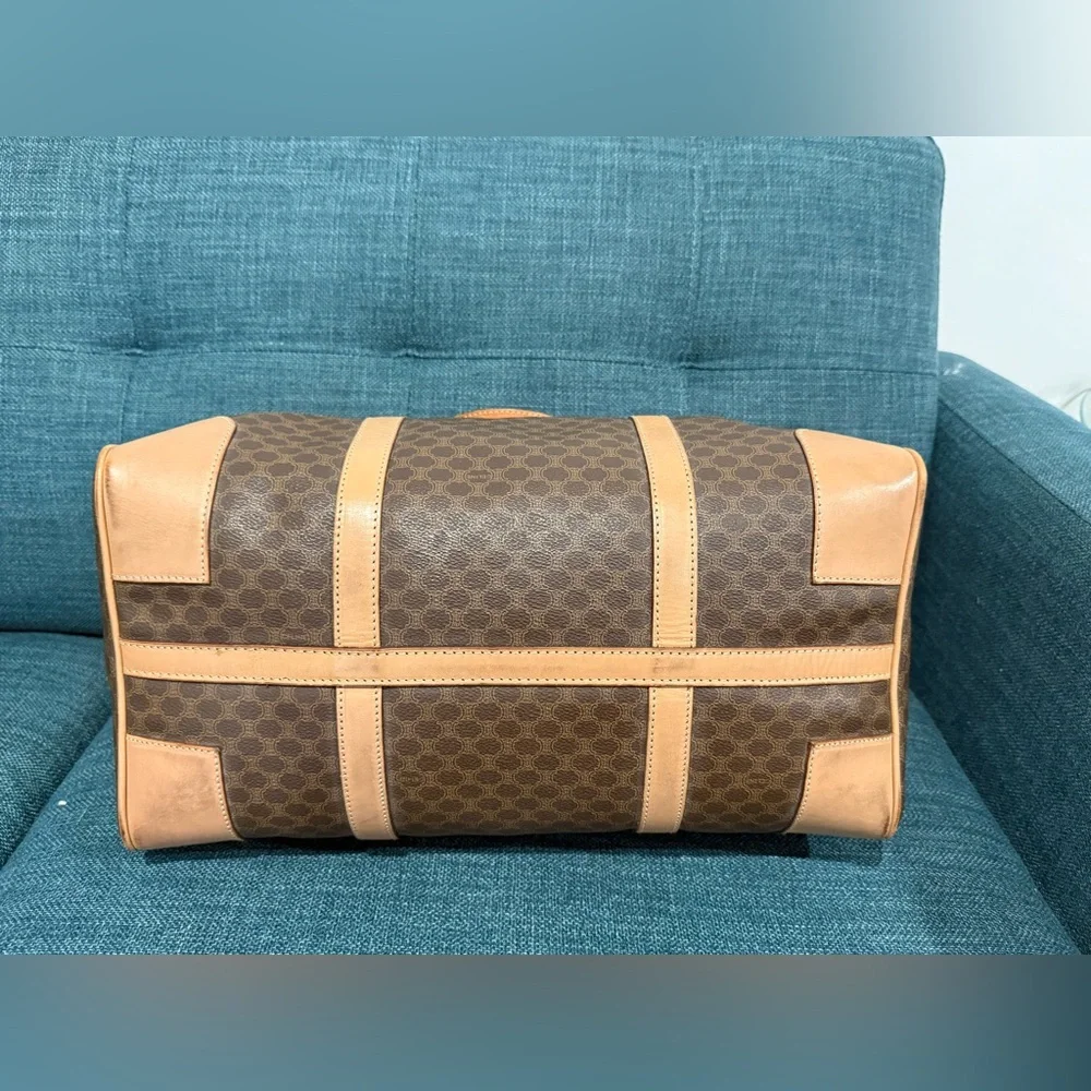 Celine Brown and Tan Macadam Boston Bag - Picture 4 of 16